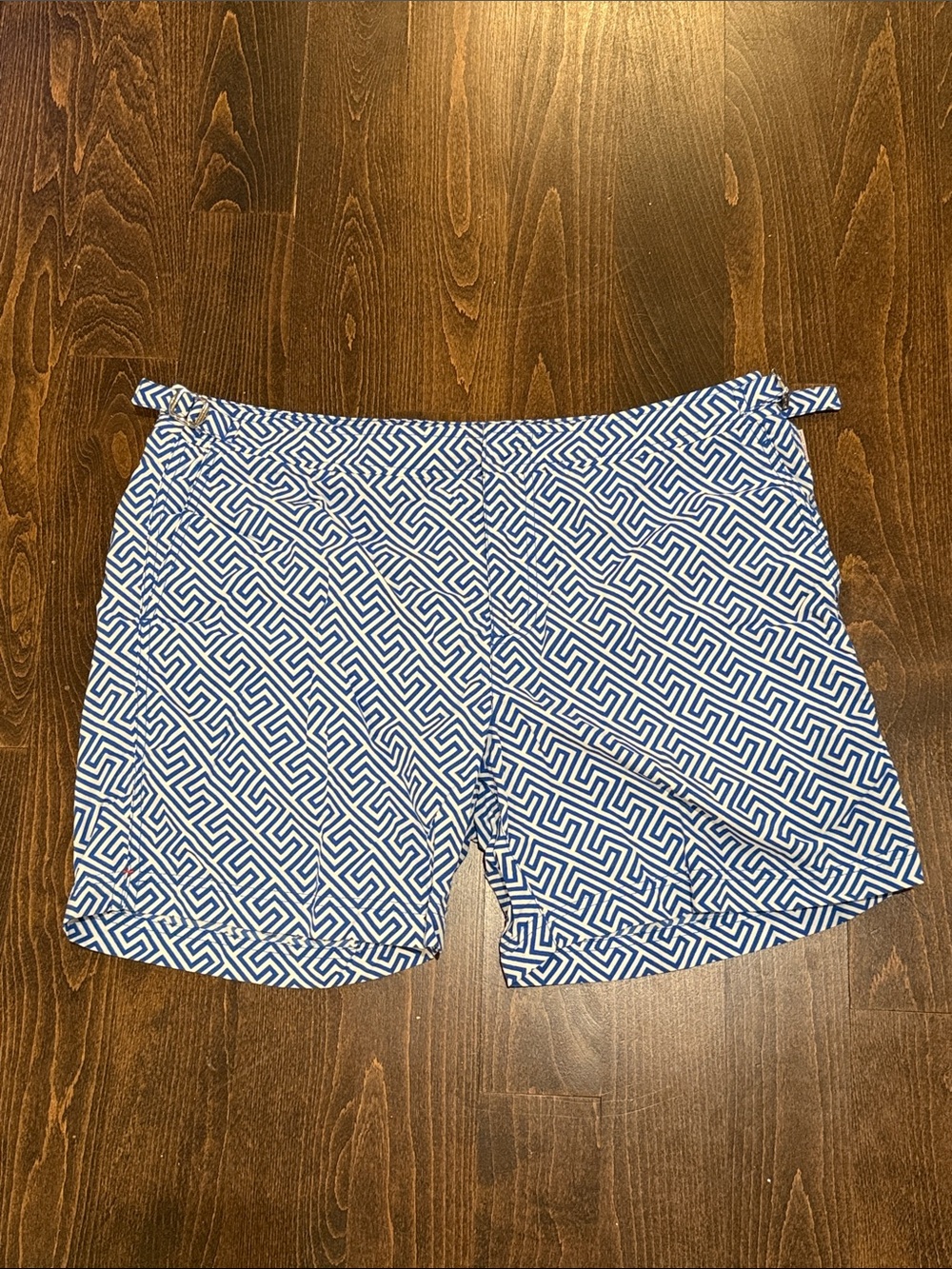 Orlebar Brown Navy and White Geo Print Skorts